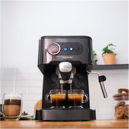 Cecotec Coffee machine , Power Espresso 20 Pro Latte , Pump pressure 20 bar , Built-in milk frother , Semi-automatic , Black , 1350 W