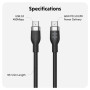 Hyper , HyperJuice USB-C Silicone Charging Cable , HJ4011BKGL