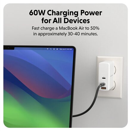 Hyper , HyperJuice USB-C Silicone Charging Cable , HJ4011BKGL
