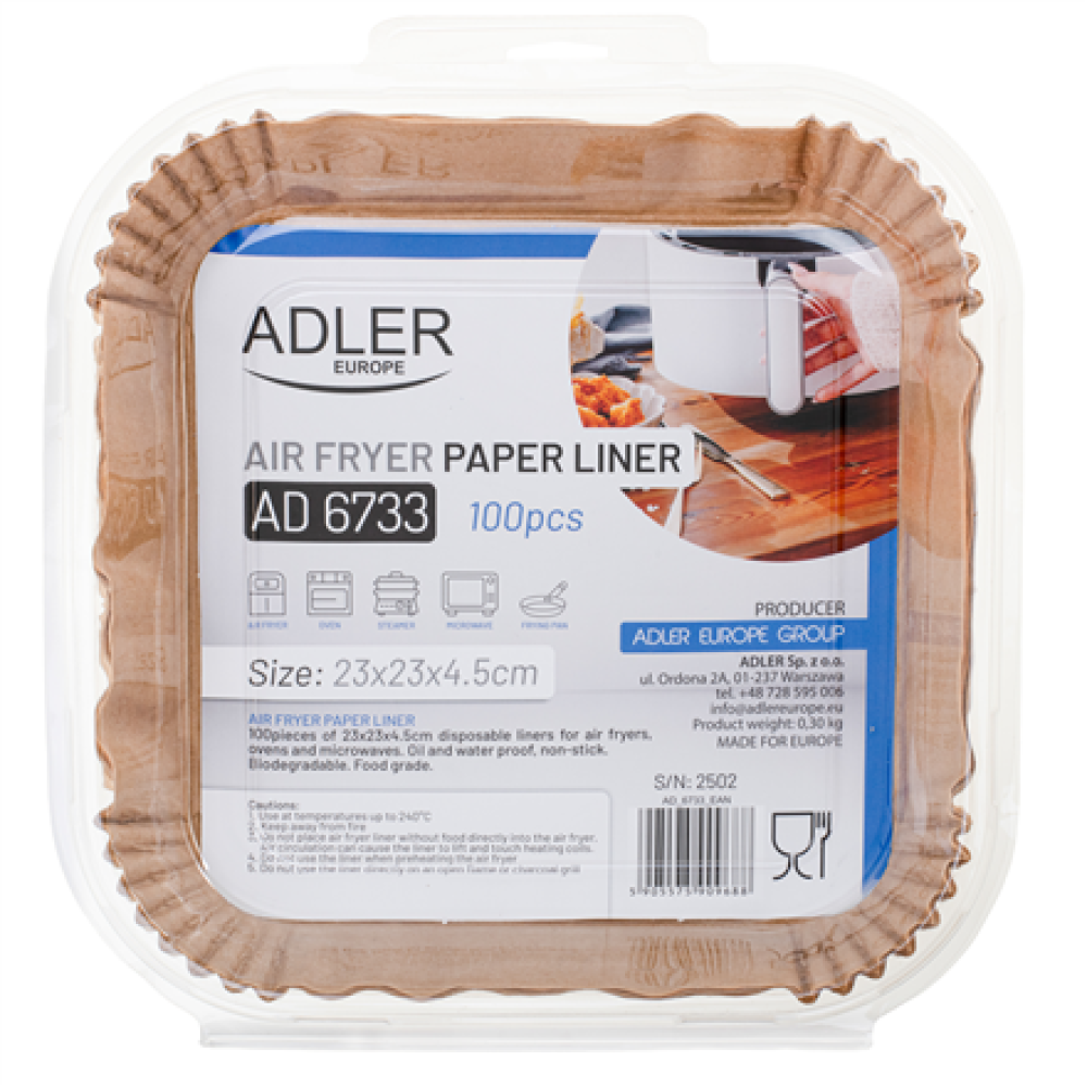 Adler Paper Liners for Air Fryer , AD 6733 , 100 pcs