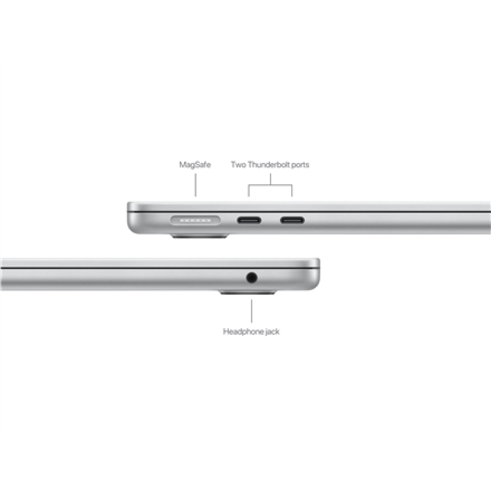 Apple MacBook , Air , Silver , 13 , IPS , 2560 x 1664 pixels , Apple M3 , 8 GB , Solid-state drive capacity 512 GB , Apple M3 chip 8-core CPU/10-core GPU , macOS , 802.11ax , Bluetooth version 5.0 , Keyboard language English , Keyboard backlit , Warranty 