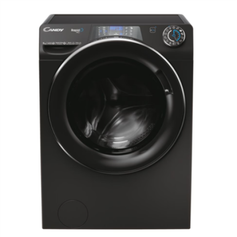 Candy , Washing Machine , RP 496BWMBCB/1-S , Energy efficiency class A , Front loading , Washing capacity 9 kg , 1400 RPM , Depth 53 cm , Width 60 cm , Display , TFT , Steam function , Wi-Fi , Glossy Black