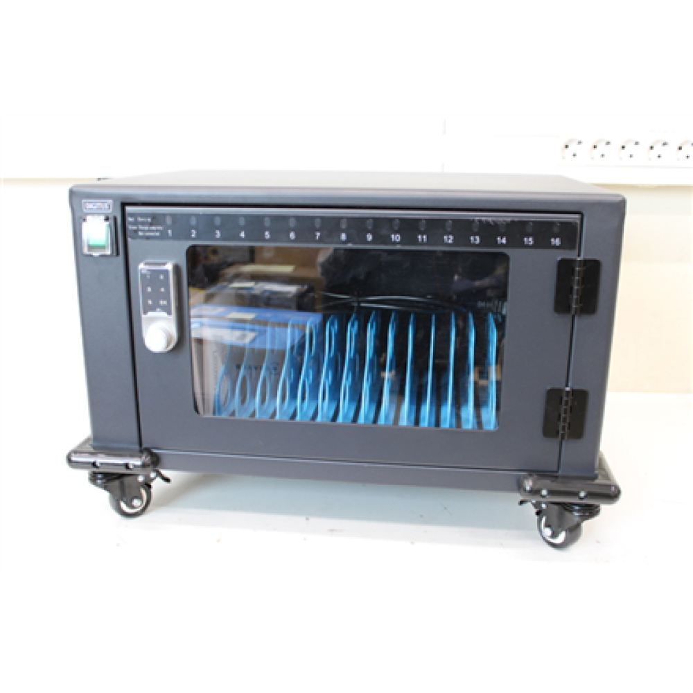 SALE OUT. Digitus Charging trolley, 16 charge bases, 14, black 384 x 550 x 375 mm, electr. lock, incl. USB, fan , Digitus , Black , USED, SCRATCHES ON CORNERS