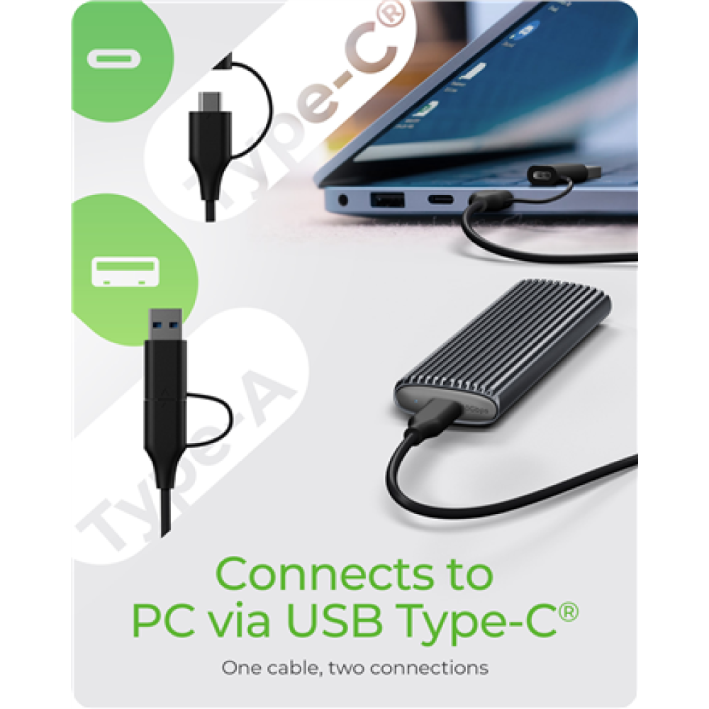Raidsonic , M.2 NVMe and SATA SSD Enclosure via USB Type-C , IB-1808MCT-CU31