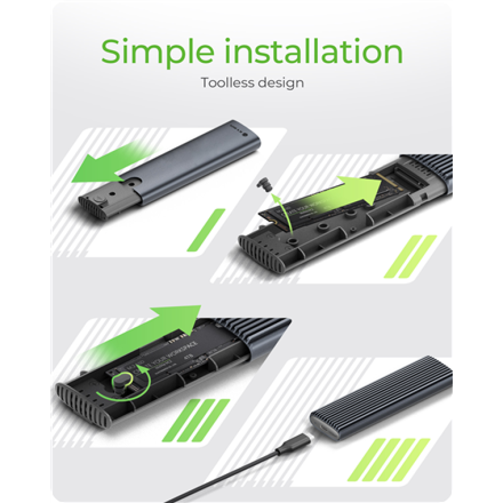 Raidsonic , M.2 NVMe and SATA SSD Enclosure via USB Type-C , IB-1808MCT-CU31