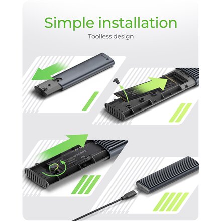 Raidsonic , M.2 NVMe and SATA SSD Enclosure via USB Type-C , IB-1808MCT-CU31
