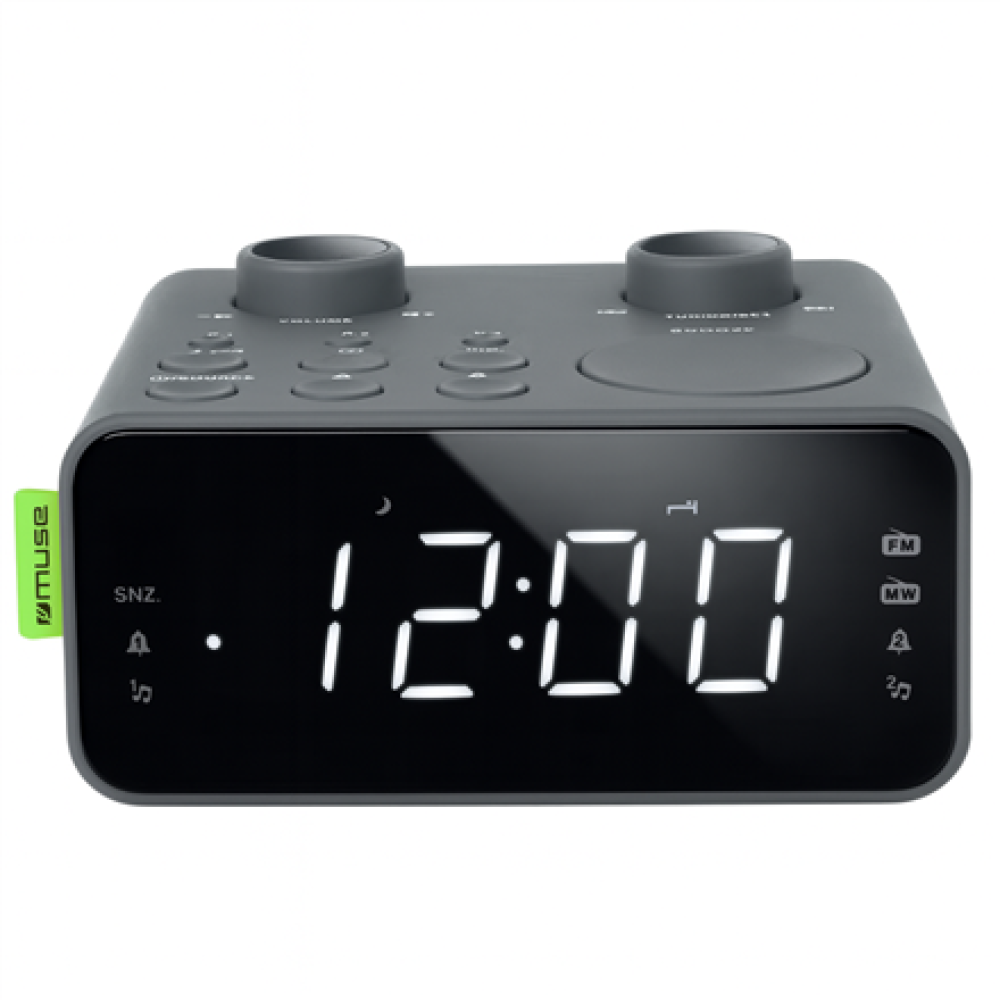 Muse Dual Alarm Clock Radio , M-17 LG , Alarm function , AUX in
