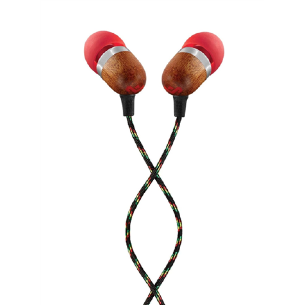 Marley , Earbuds , Smile Jamaica , Wired , In-ear , Microphone , Red