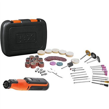 BLACK & DECKER , 8V Cordless Rotary Tool With Kit Box , BCRT8IK-XJ