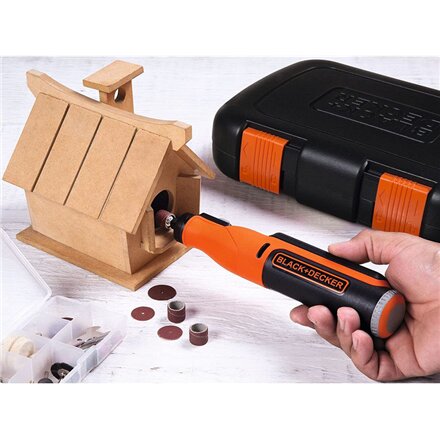 BLACK & DECKER , 8V Cordless Rotary Tool With Kit Box , BCRT8IK-XJ