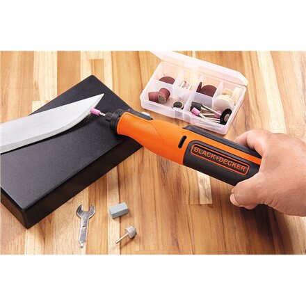 BLACK & DECKER , 8V Cordless Rotary Tool With Kit Box , BCRT8IK-XJ