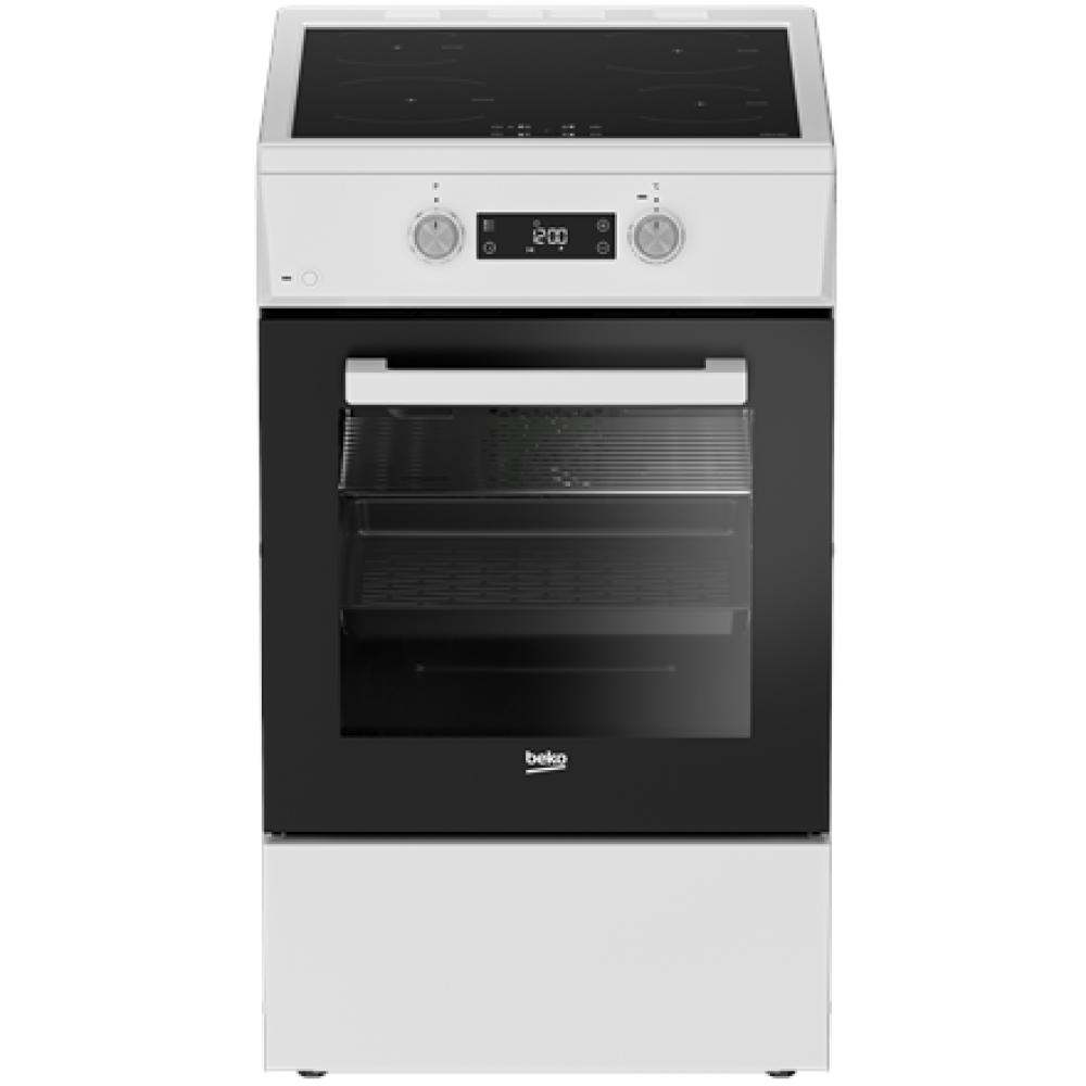 BEKO Cooker , FSM59305WDT , Hob type Induction , Oven type Electric , White , Width 50 cm , Grilling , Depth 60 cm , 60 L
