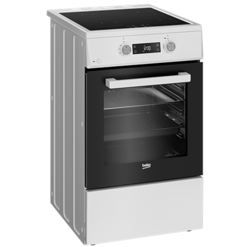 BEKO Cooker , FSM59305WDT , Hob type Induction , Oven type Electric , White , Width 50 cm , Grilling , Depth 60 cm , 60 L