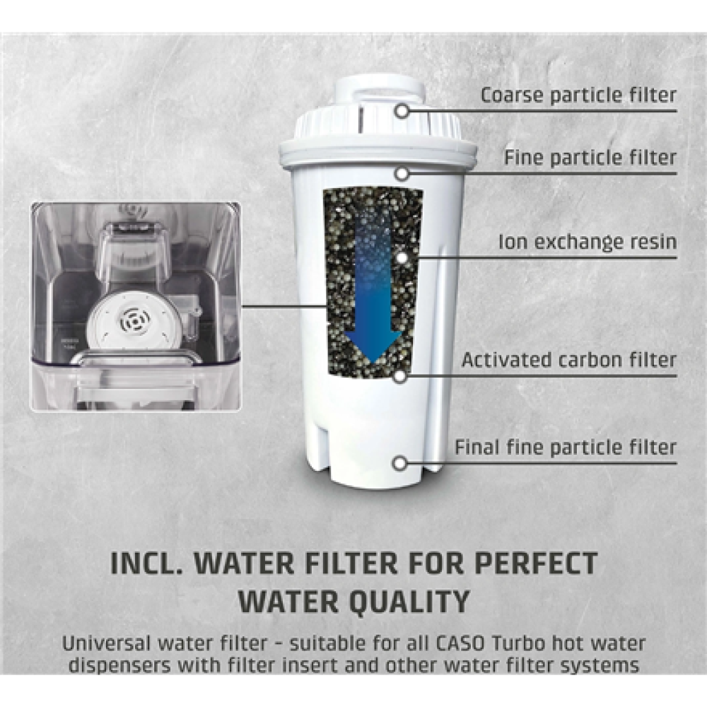 Caso Turbo Hot Water Dispenser , HW 616 , Water Dispenser , 2600 W , 2.5 L , Plastic/Stainless Steel , Black/Stainless Steel