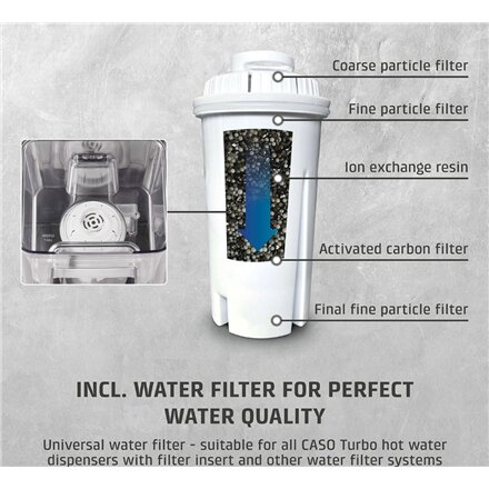 Caso , Turbo Hot Water Dispenser , HW 616 , Water Dispenser , 2600 W , 2.5 L , Plastic/Stainless Steel , Black/Stainless Steel