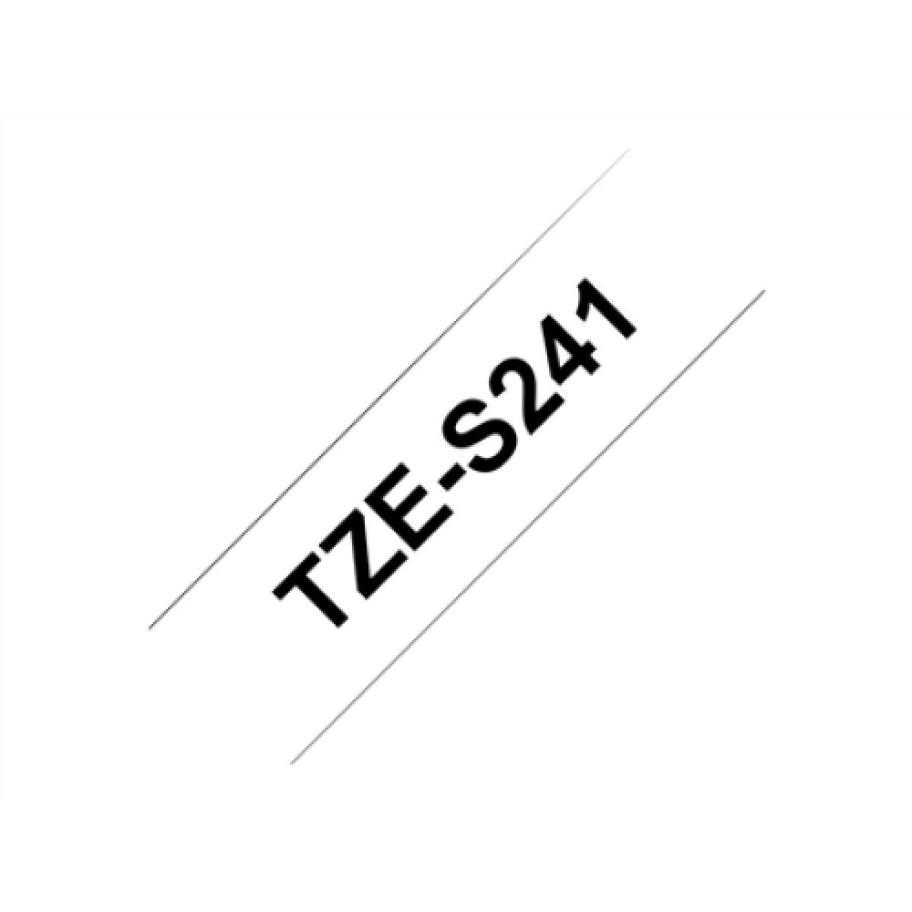 Brother , TZe-S241 Strong Adhesive Laminated Tape , Black on White , TZe , 8 m , 1.8 cm