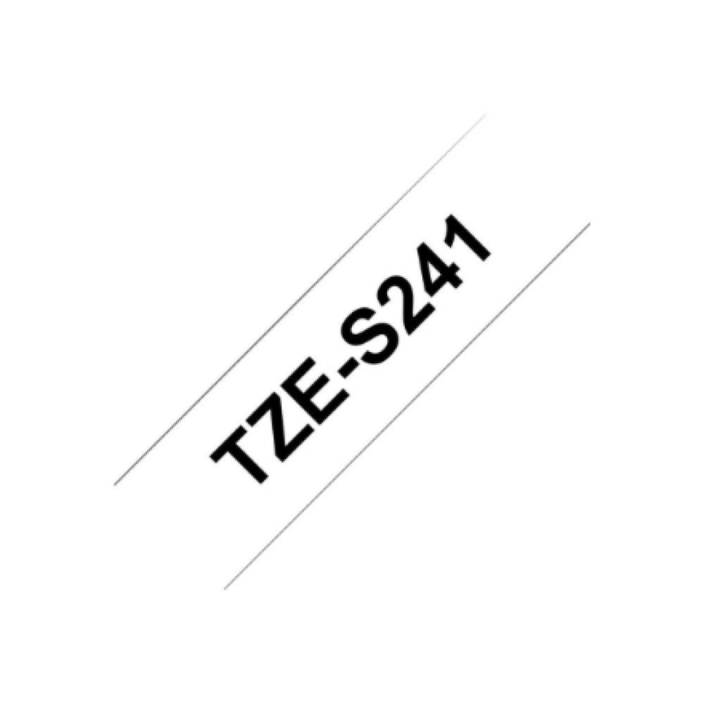 Brother , TZe-S241 Strong Adhesive Laminated Tape , Black on White , TZe , 8 m , 1.8 cm