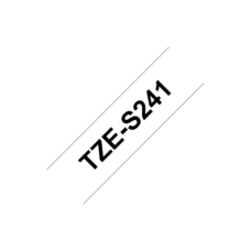 Brother , TZe-S241 Strong Adhesive Laminated Tape , Black on White , TZe , 8 m , 1.8 cm