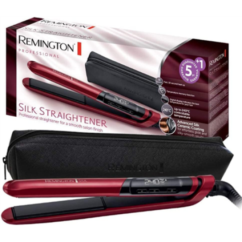 Remington , Silk Hair Straightener , S9600 , Warranty 24 month(s) , Ceramic heating system , Display Digital , Temperature (min) 150 °C , Temperature (max) 240 °C , Red