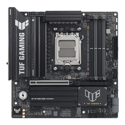 Asus TUF GAMING B850M-PLUS WIFI7 , Processor family AMD , Processor socket AM5 , DDR5 , Supported hard disk drive interfaces SATA, M.2 , Number of SATA connectors 4