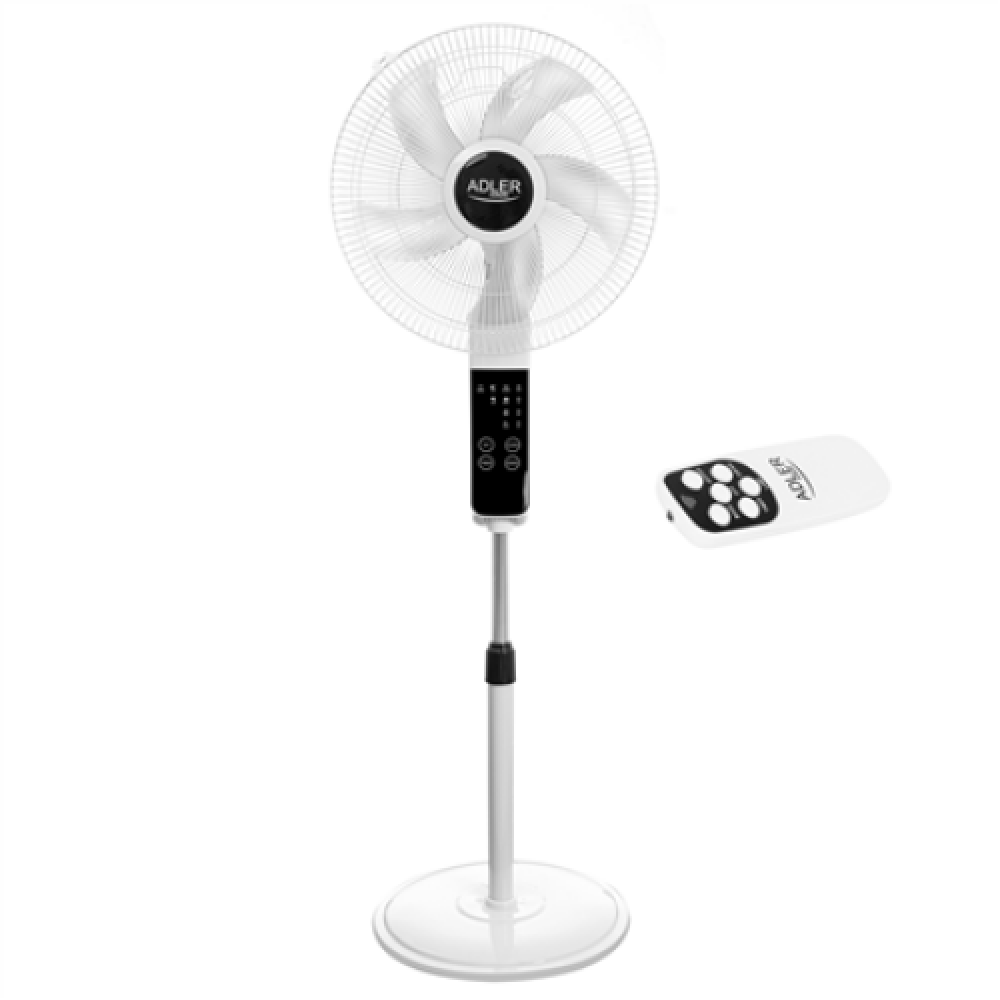 Adler , Fan , AD 7328 , Stand Fan , White , Diameter 40 cm , Number of speeds 3 , Oscillation , 120 W , Yes