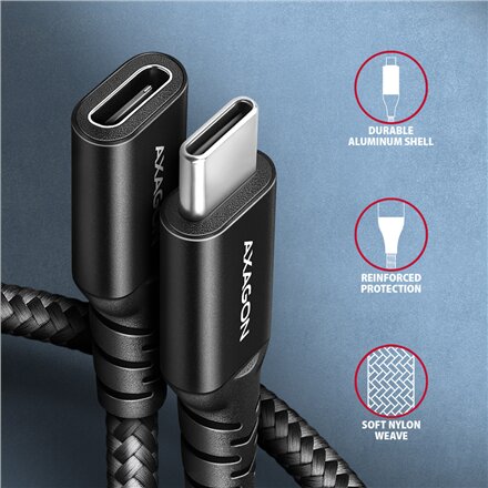 AXAGON , Extension USB 20Gbps cable, 0.5 m , BUCM32-CF05AB , USB-C to USB-C