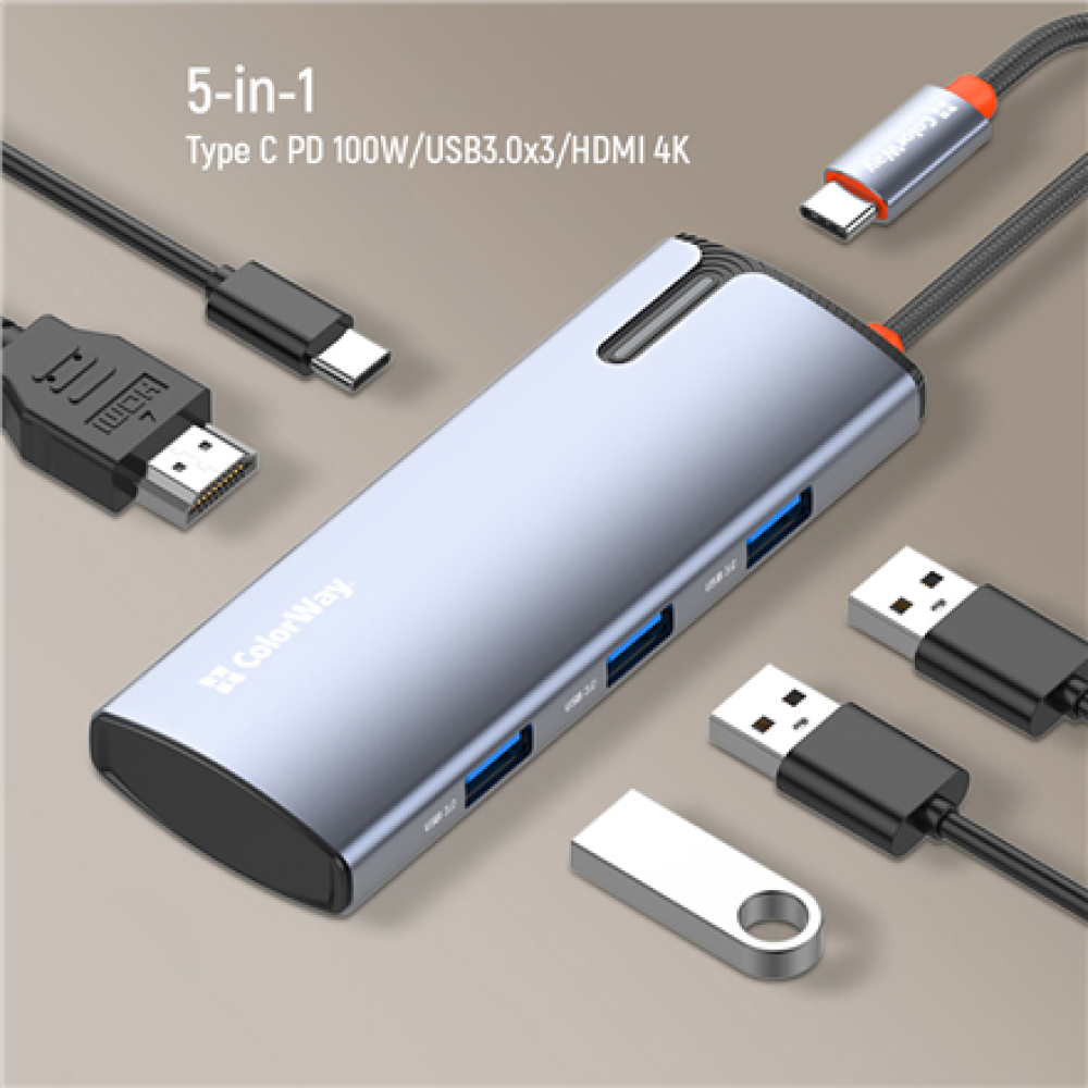 ColorWay 5-in-1 Docking Station , CW-HUB01