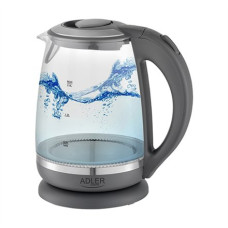 Adler , Kettle , AD 1286 , Standard , 2200 W , 2 L , Plastic/Glass , 360° rotational base , Grey
