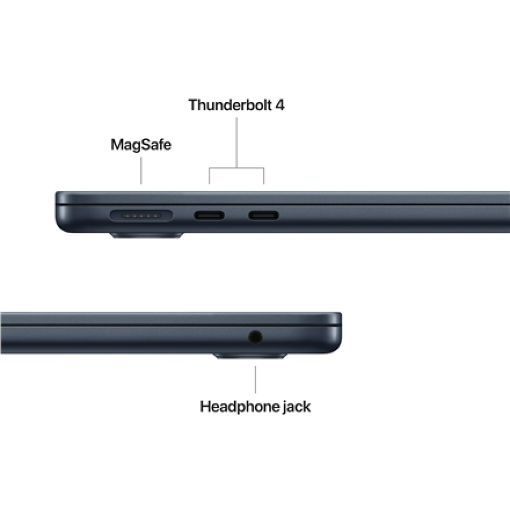 Apple MacBook , Air , Midnight , 13.6 , IPS , 2560 x 1664 pixels , Apple M4 , 24 GB , Solid-state drive capacity 512 GB , Apple M4 chip 10-core CPU/10-core GPU , macOS , 802.11ax , Bluetooth version 5.0 , Keyboard language Russian , Keyboard backlit , War