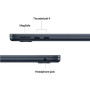 Apple MacBook , Air , Midnight , 13.6 , IPS , 2560 x 1664 pixels , Apple M4 , 24 GB , Solid-state drive capacity 512 GB , Apple M4 chip 10-core CPU/10-core GPU , macOS , 802.11ax , Bluetooth version 5.0 , Keyboard language Russian , Keyboard backlit , War