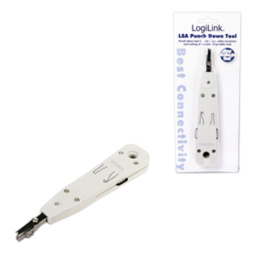 Logilink , LSA Punch Down Tool , LSA Punch Down ToolSuitable for on-wall and in-wall wallplatesCutting of the extending cable end in one stepAccording to the standard EIA/TIA 568 BFor Network, DSL and ISDNEasy to useWith self-tapping contacts