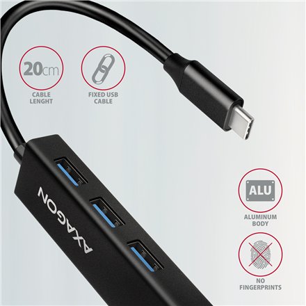 AXAGON SuperSpeed USB-C hub with gigabit LAN , HMC-GL3A