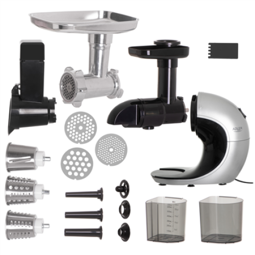 Adler , Slow-speed juicer 3in1 - Meat mincer, Juicer, Vegetable grater , AD 4131 , Type Slow Juicer , Stainless Steel , 150 W , Number of speeds 1 , 90-105 RPM