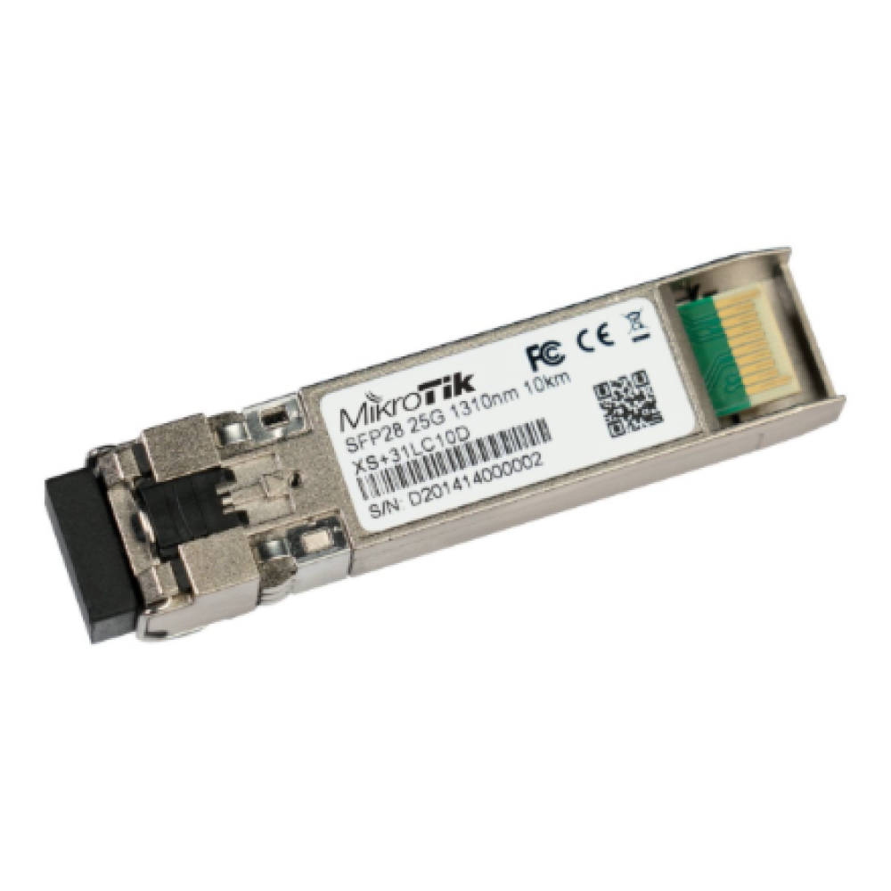MikroTik SFP/SFP+/SFP28 module 1/10/25G SM 10km 1310nm , XS+31LC10D , SFP/SFP+/SFP28 , SMF , Dual LC UPC , 1024/10240/25600 Mbit/s , Wavelength 1310 nm , Maximum transfer distance 10000 m , -40 to 70