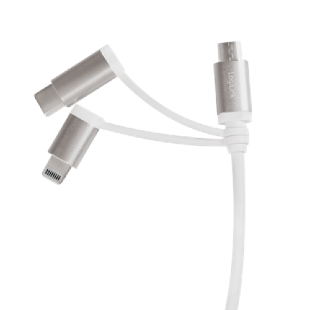 Logilink USB 2.0 micro B/Plug + Lightning/Plug + USB-C/Plug USB 2.0 A/Plug