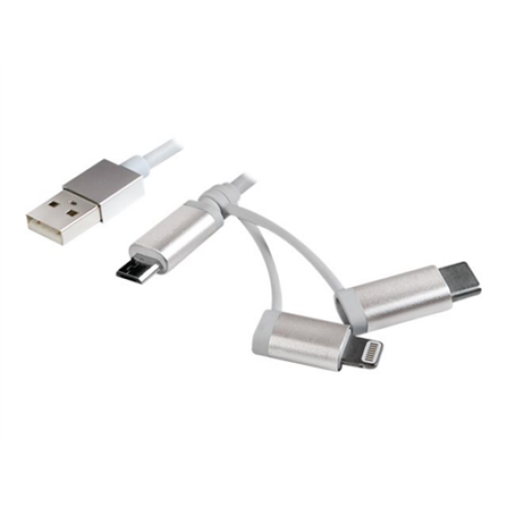 Logilink USB 2.0 micro B/Plug + Lightning/Plug + USB-C/Plug USB 2.0 A/Plug