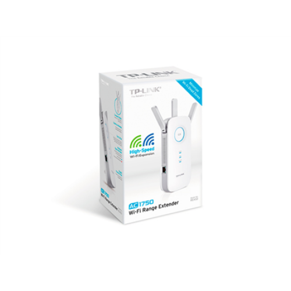 TP-LINK , Extender , RE450 , 802.11ac , 2.4GHz/5GHz , 450+1300 Mbit/s , 10/100/1000 Mbit/s , Ethernet LAN (RJ-45) ports 1 , MU-MiMO No , no PoE , Antenna type 3xExternal