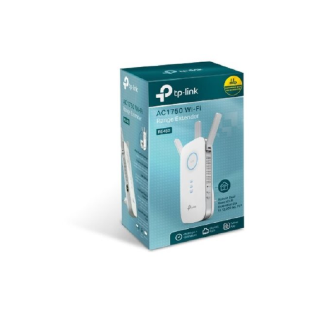 RE450 TP-LINK , Extender , RE450 , 802.11ac , 2.4GHz/5GHz , 450+1300 Mbit/s , 10/100/1000 Mbit/s , Ethernet LAN (RJ-45) ports 1 , MU-MiMO No , no PoE , Antenna type 3xExternal