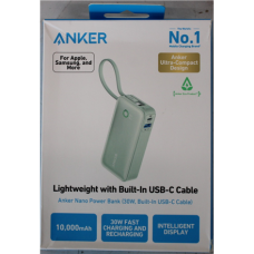 SALE OUT. , Anker 545 Nano Power Bank , A1259G61 , 10000 mAh , Green , DAMAGED PACKAGING, DEMO