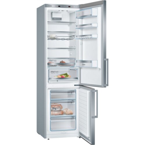 Bosch , Refrigerator , KGE398IBP Series 6 , Energy efficiency class B , Free standing , Combi , Height 201 cm , Fridge net capacity 249 L , Freezer net capacity 94 L , 38 dB , Inox