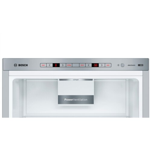 Bosch , Refrigerator , KGE398IBP Series 6 , Energy efficiency class B , Free standing , Combi , Height 201 cm , Fridge net capacity 249 L , Freezer net capacity 94 L , 38 dB , Inox