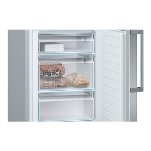 Bosch , Refrigerator , KGE398IBP Series 6 , Energy efficiency class B , Free standing , Combi , Height 201 cm , Fridge net capacity 249 L , Freezer net capacity 94 L , 38 dB , Inox