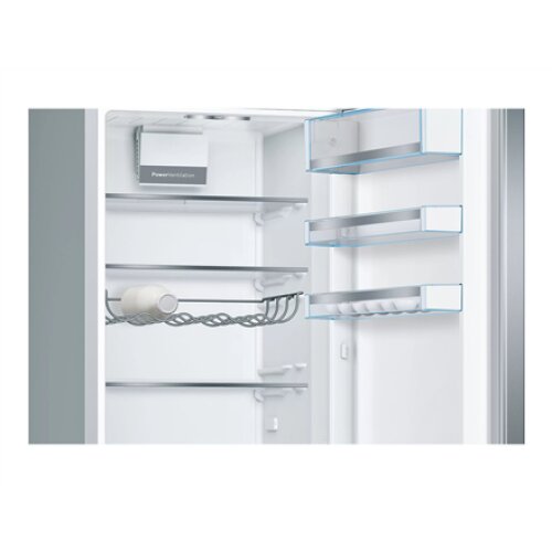 Bosch , Refrigerator , KGE398IBP Series 6 , Energy efficiency class B , Free standing , Combi , Height 201 cm , Fridge net capacity 249 L , Freezer net capacity 94 L , 38 dB , Inox