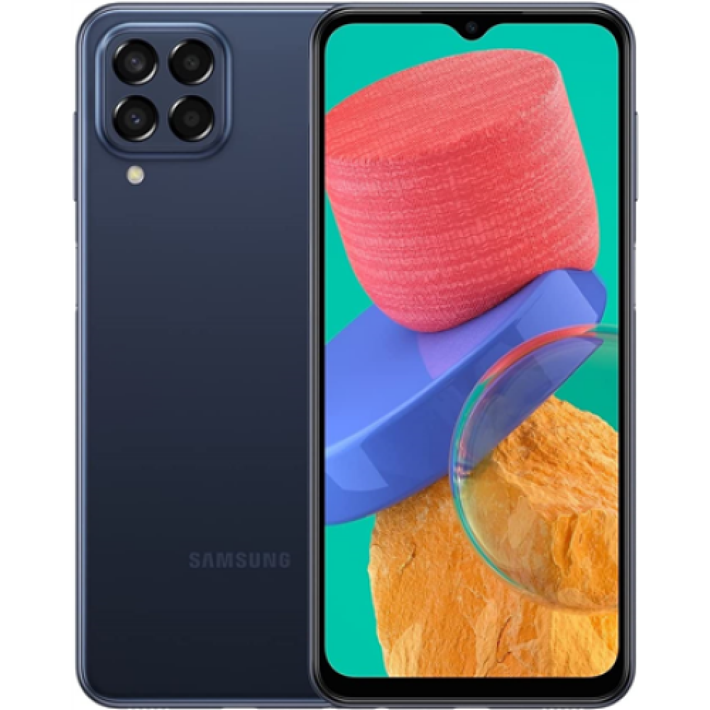 Samsung Galaxy M33 M336 Blue, 6.6 , TFT LCD, 1080 x 2408, Exynos 1280 (5 nm), Internal RAM 6 GB, 128 GB, MicroSDXC, Dual SIM, Nano-SIM, 3G, 4G, 5G, Main camera 50+5+2+2 MP, Secondary camera 8 MP, Android, 12, 5000 mAh