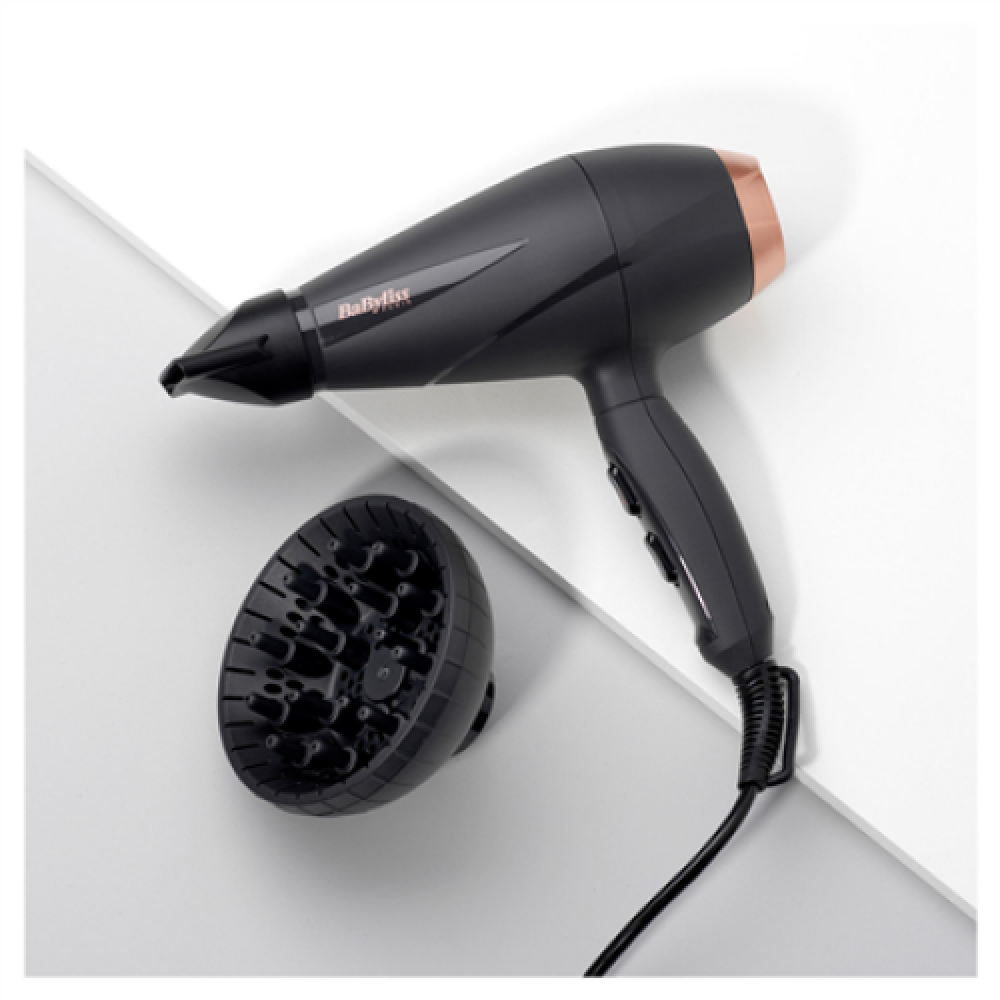BABYLISS Hair Dryer 6709DE 2100 W, Number of temperature settings 3, Ionic function, Diffuser nozzle, Black