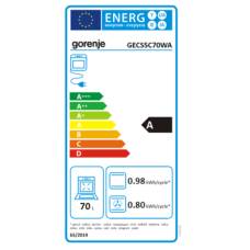 Gorenje , Cooker , GECS5C70WA , Hob type Vitroceramic , Oven type Electric , White , Width 50 cm , Grilling , LED , Depth 59.4 cm , 70 L
