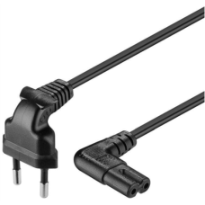 Goobay , Euro connection cord, both ends angled , 97344 , Black Euro male (Type C CEE 7/16) , Device socket C7