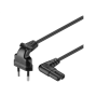 Goobay , Euro connection cord, both ends angled , 97344 , Black Euro male (Type C CEE 7/16) , Device socket C7