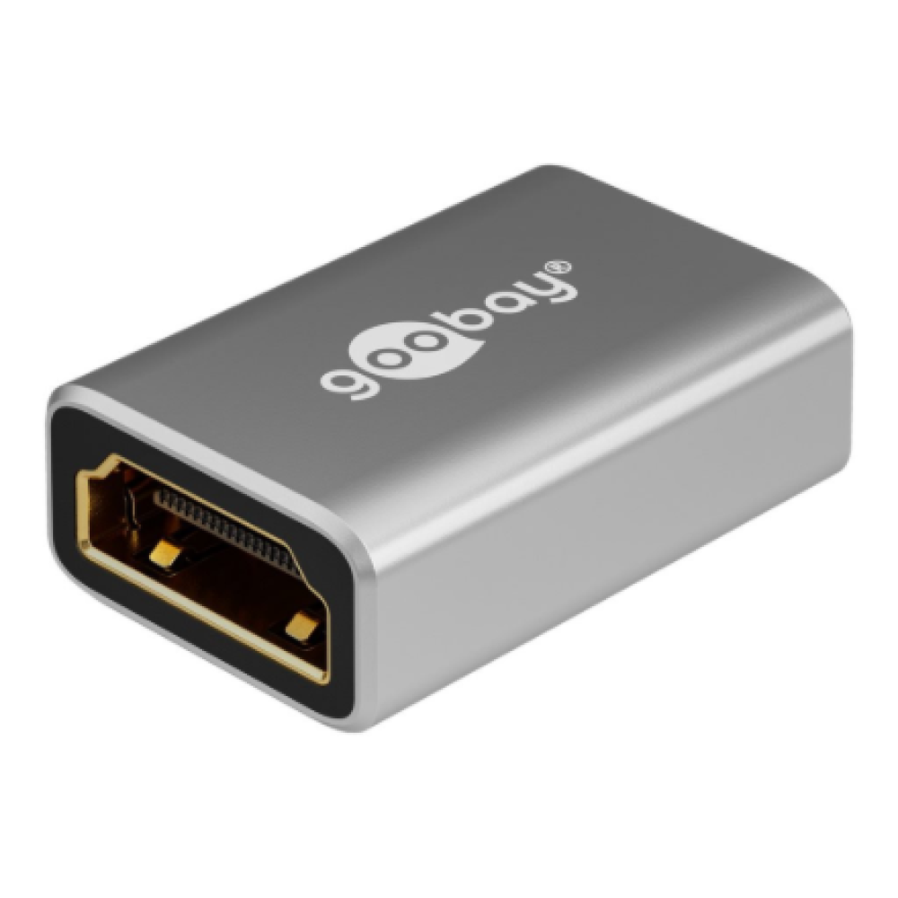 Goobay 72008 HDMI™ Adapter, Coupling, Gold-Plated, 8K @ 60 Hz, Black, Silver , Goobay