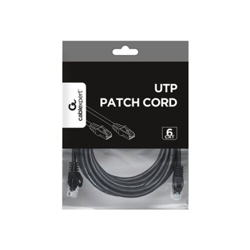 UTP Cat6 , Patch cord , PVC AWG 26 (7 x 0.15 mm wire) , Black , 5 m